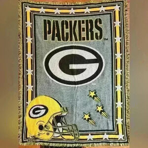 Green Bay Packers NFL Football Throw Blanket 53x59 Afghan Tapestry Northwest Co